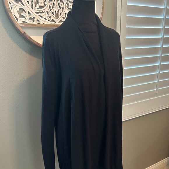 Athleta Cardigan Sweater Women Black Pranayama Open Front SZXS Athleisure Casual - Picture 1 of 10